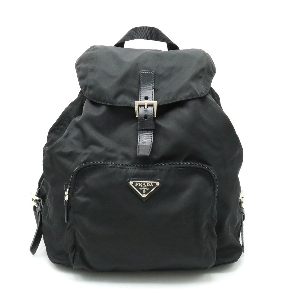 Prada Backpack Rucksack Daypack Leather NERO Black